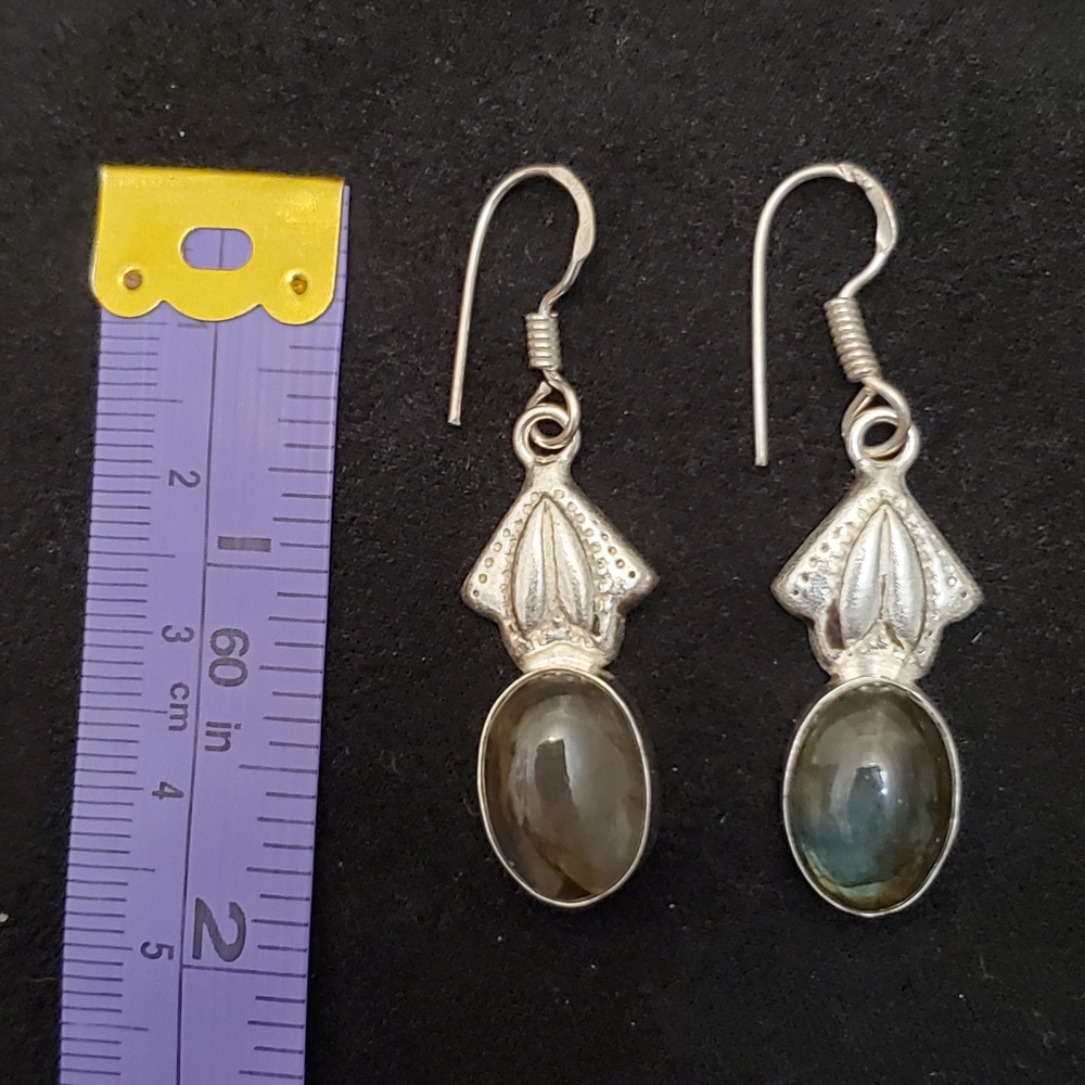 925 Silver Semi-precious Stones Handmade Earrings